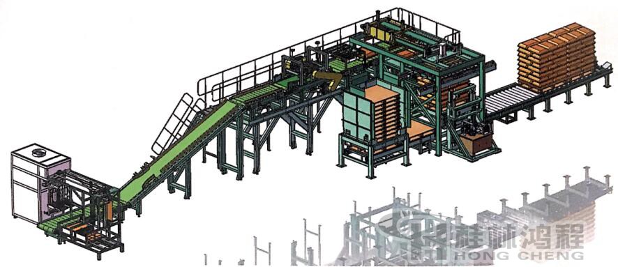 桂林鴻程機電全自動包裝推垛生產(chǎn)線